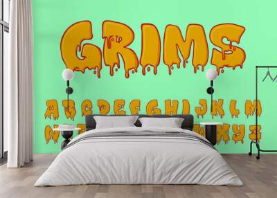 Alphabet Melt Grime Cartoon vector Wall mural