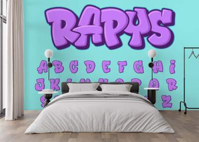 Pop Alphabet Graffiti text vector Letters Wall mural