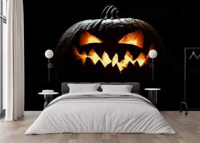 Halloween pumpkin on a dark background Wall mural