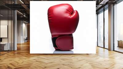 a single red boxing glove is shown in the center of the image Wall mural