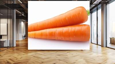 two carrot vegetables isolated on white background Wall mural