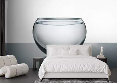 empty glass fishbowl isolated without glare reflection on the surface back light Wall mural