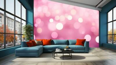 pink tone of abstract background with bokeh defocused lights Wall mural