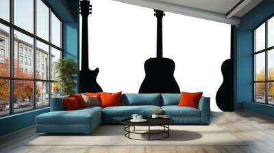 Guitar Silhouettes in vector Wall mural