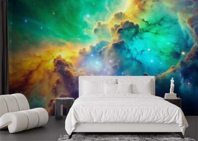 sky space nebula clouds among star pigs	 Wall mural