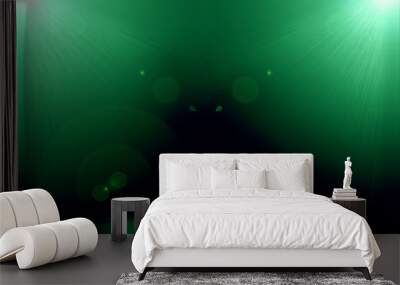 Abstract image of green lighting flare 2 spotlight on the floor Wall mural