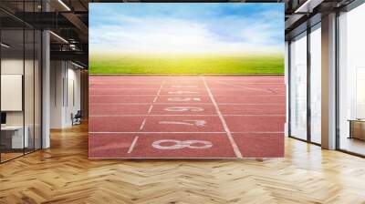 Start running track in stadium or sport park. Wall mural