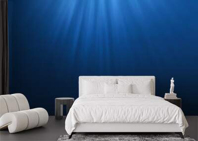 Sunbeam vertical Abstract underwater backgrounds in the sea. Wall mural