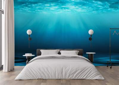 Sunbeams and Sea deep or ocean underwater as a background. Wall mural