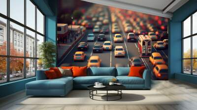 traffic on the street  Wall mural