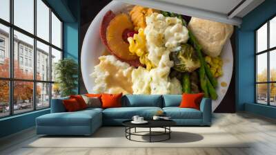 Vegetarian holiday plate Wall mural