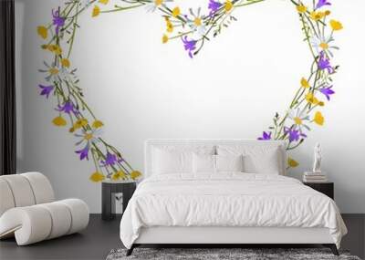 Flowers  wild at heart, isolated vector Wall mural