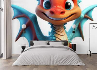 3D Cartoon gaming dragon character transparent background 59 Wall mural