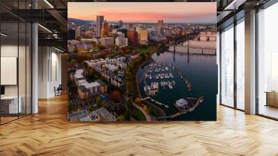 Sunset in Downtown Portland Oregon Wall mural