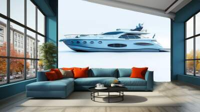 the blue yacht is the most expensive yacht in the world, Generative AI illustrations. Wall mural