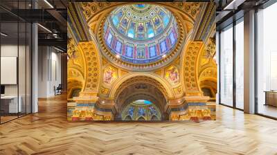 Budapest, Hungary - May 22, 2019 - The interior of St. Stephen's Basilica located on the Pest side of Budapest, Hungary. Wall mural