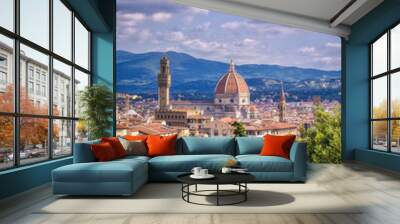 Florence, along the Arno River, in the Tuscany region of Italy. Wall mural