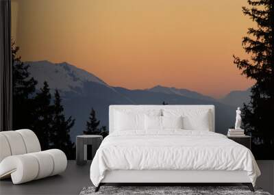 couché de soleil sur les Alpes Wall mural