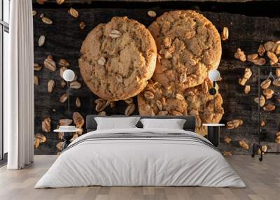 cookies with whole grain oatmeal. Wall mural