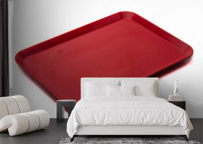 Empty Red Plastic Food Container Wall mural