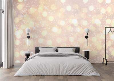 Festive glittering christmas lights. Blurred abstract background with bokeh. Copy space. Banner Wall mural