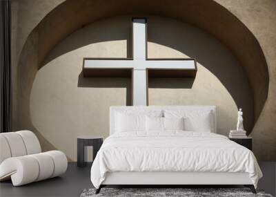 Religious Cross on building Wall mural