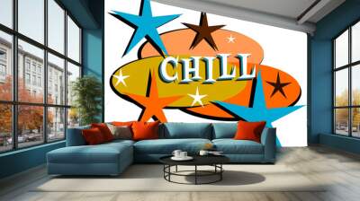 Vintage mid-century modern chill design Wall mural