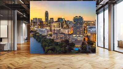 Austin Skyline in the evening Wall mural