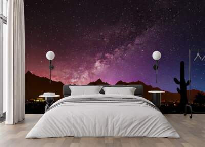 Phoenix skyline with the milky way Wall mural