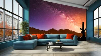 Phoenix skyline with the milky way Wall mural