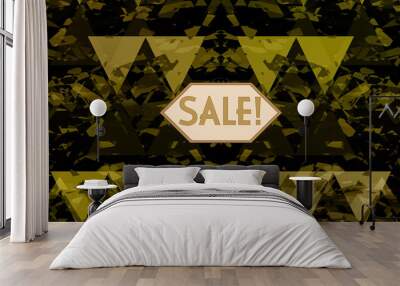 Abstract golden texture sale sign background image. Wall mural