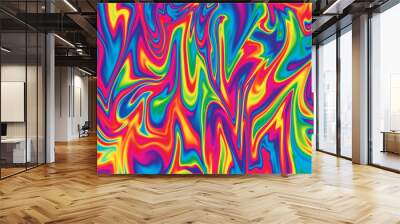 An abstract wavy psychedelic background image. Wall mural