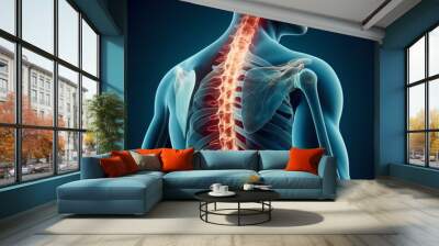 3d x-ray model of anatmoy of human body, liver, lungs, diseases, fracture bones Wall mural