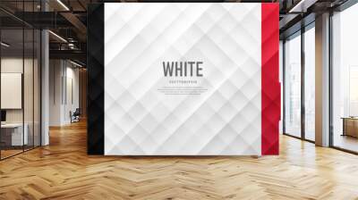 Set of abstract gradient white gray, black, red square tile pattern minimal background. Simple futuristic geometric texture background with copy space. Use for cover template, poster, web banner. Wall mural