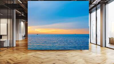 Seascape view under twilight evening sky Wall mural