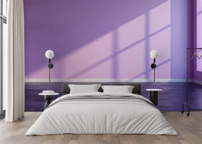 Empty Room With Purple Wall and Window Wall mural