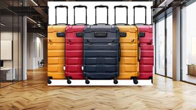 Stacks of colorful suitcases ready for travel Wall mural