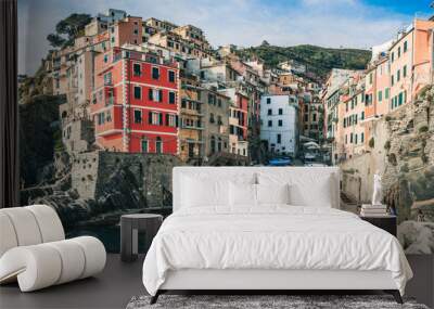 View of Riomaggiore from the sea 2 Wall mural