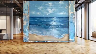 blue beach Wall mural