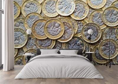 UK money, brithish pound coins Wall mural