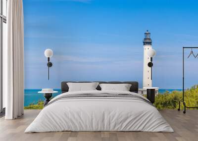 Biarritz lighthouse and the Atlantic Ocean on a summer day in France Wall mural