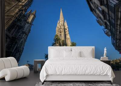 Saint-Michel famous Basicila and its spire in Bordeaux Wall mural