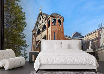 Top of Saint-Jean de Montmartre church on a summer day in Paris, France Wall mural