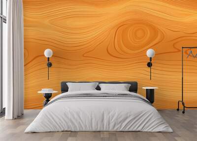 High-quality texture of polished light brown wood with natural grain patterns and knots, ideal for backgrounds and design elements. Wall mural