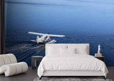 Sea Plane taking of St Lawrence River in Canada Wall mural