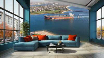 Coal Ship entering Port - Newcastle NSW Australia Wall mural