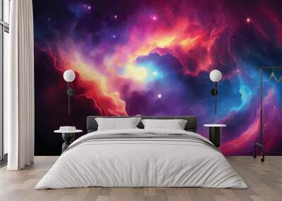 Beautiful cosmic Outer Space background Wallpaper Illustration Wall mural