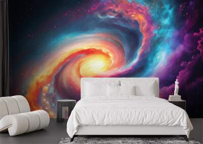 Beautiful cosmic Outer Space Spiral background Wallpaper Illustration Wall mural