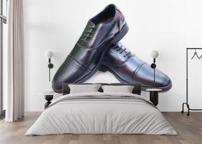 Black leather shoes Wall mural