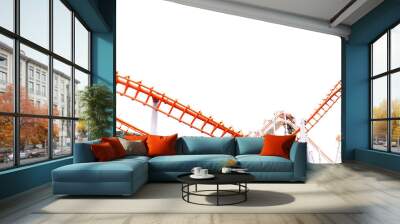 Roller coaster on white background Wall mural